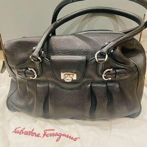 Salvatore Ferragamo Black Leather Handbag